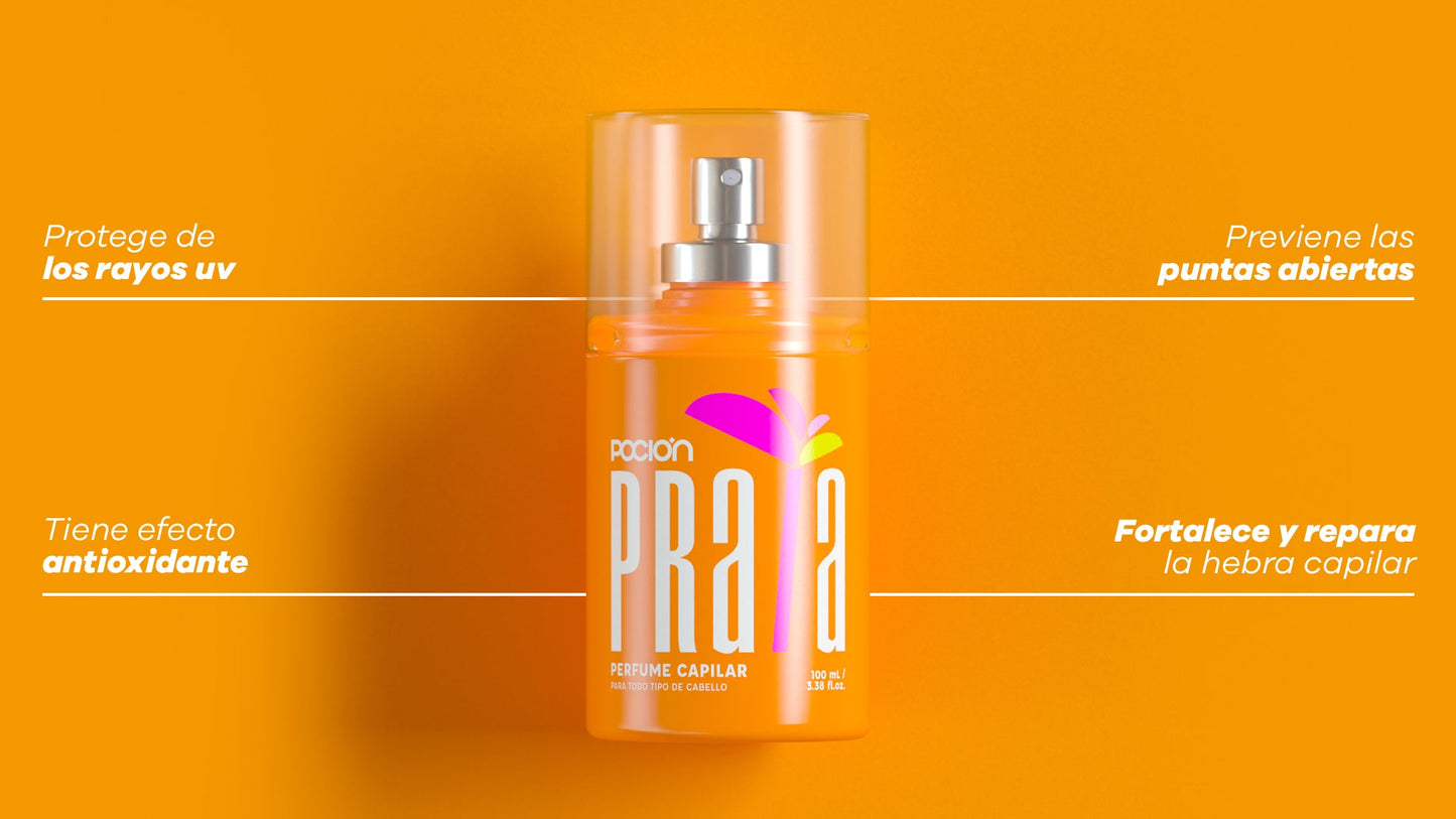 La Pocion Praia Perfume Capilar con Aroma Topical - Tropical Hair Mist & Hydrating Hair Perfume 100 ml