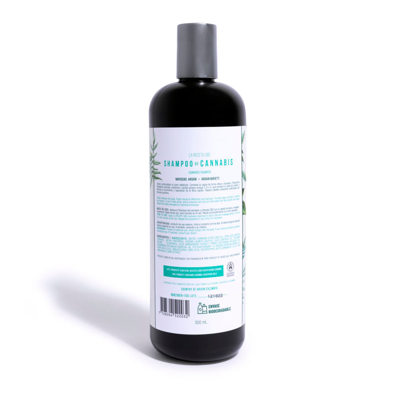 Shampoo de Argán para Cabello Seco La Receta CBD Kaba 500 ML
