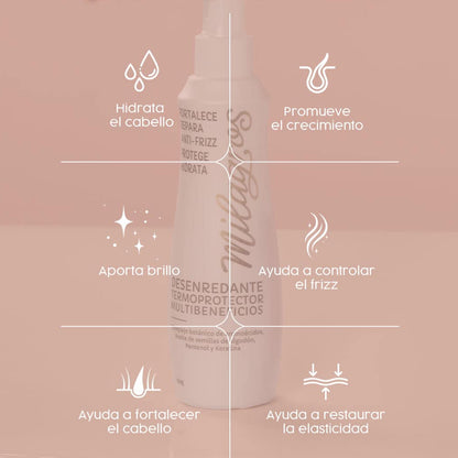 Desenredante Termoprotector Multibeneficios GOLD Milagros - Multi-Benefit Detangler & Heat Protector 250 g