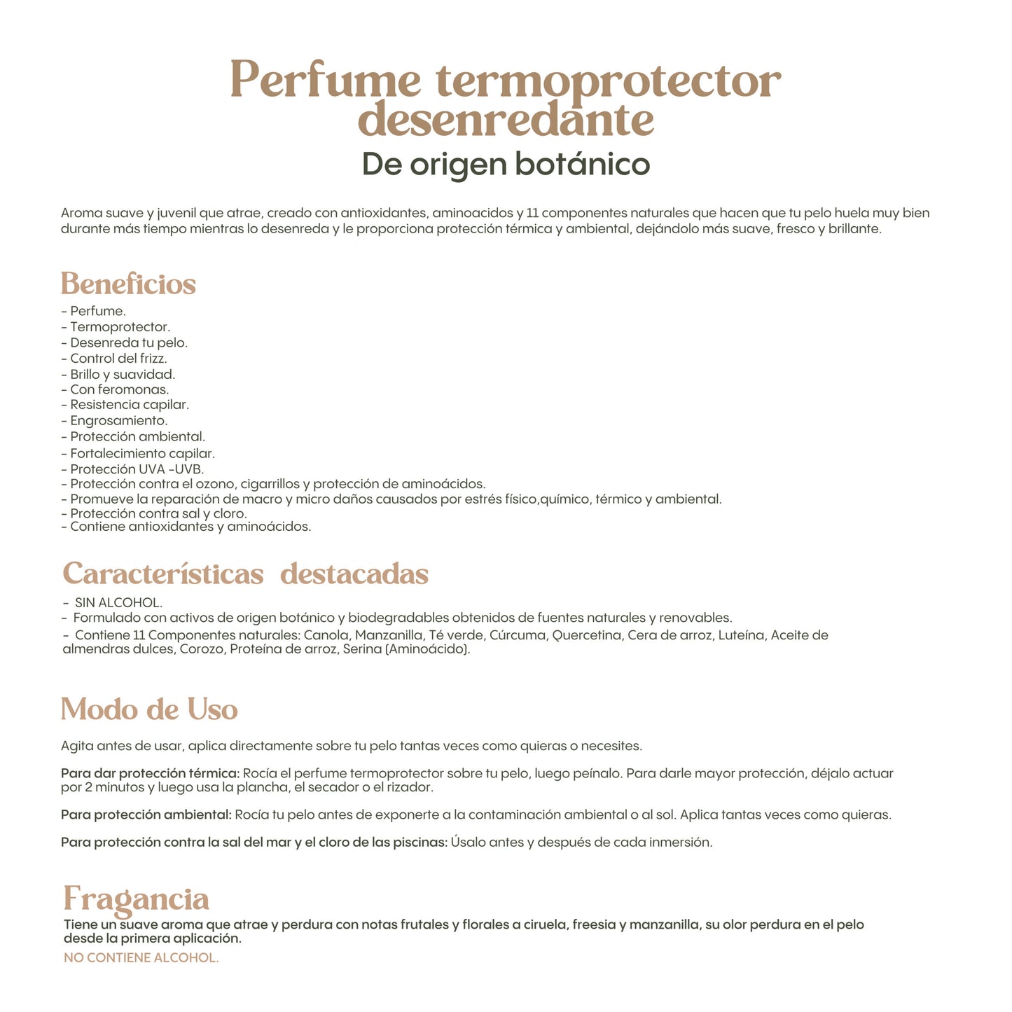 Perfume Termoprotector Desenredante con Feromonas 120ml Ritual Botánico