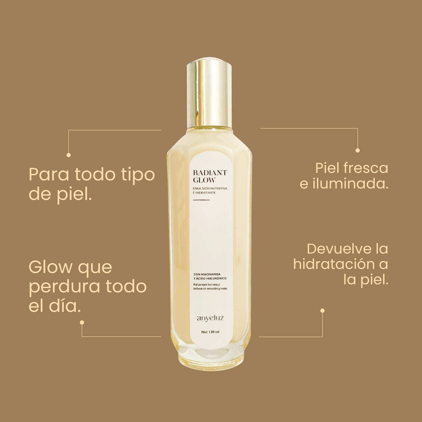 Radiant Glow Emulsion Nutritiva e Hidratante 130 ml Anyeluz