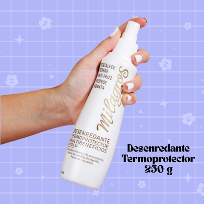 Desenredante Termoprotector Multibeneficios GOLD Milagros - Multi-Benefit Detangler & Heat Protector 250 g