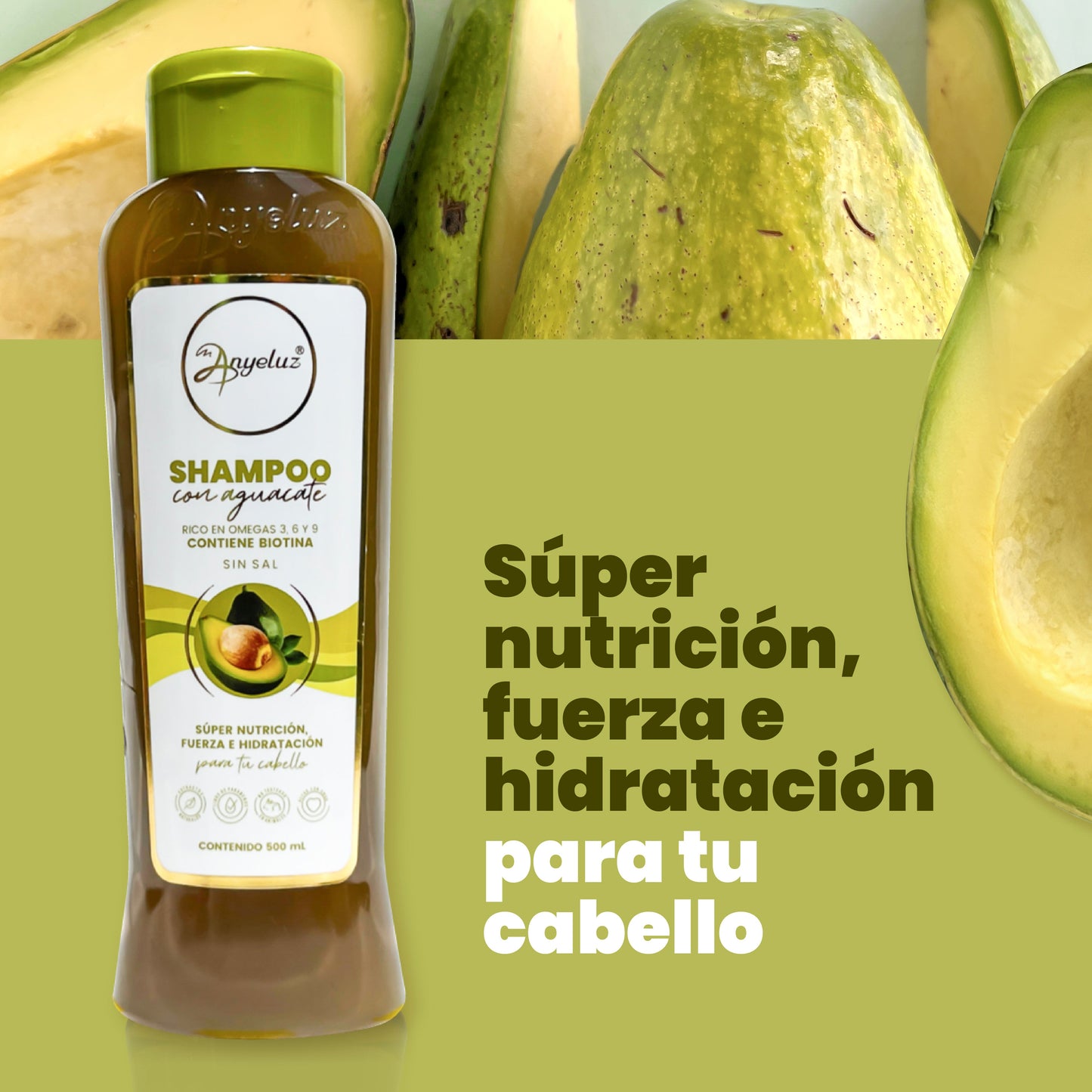 Shampoo con Aguacate 500 ml Anyeluz