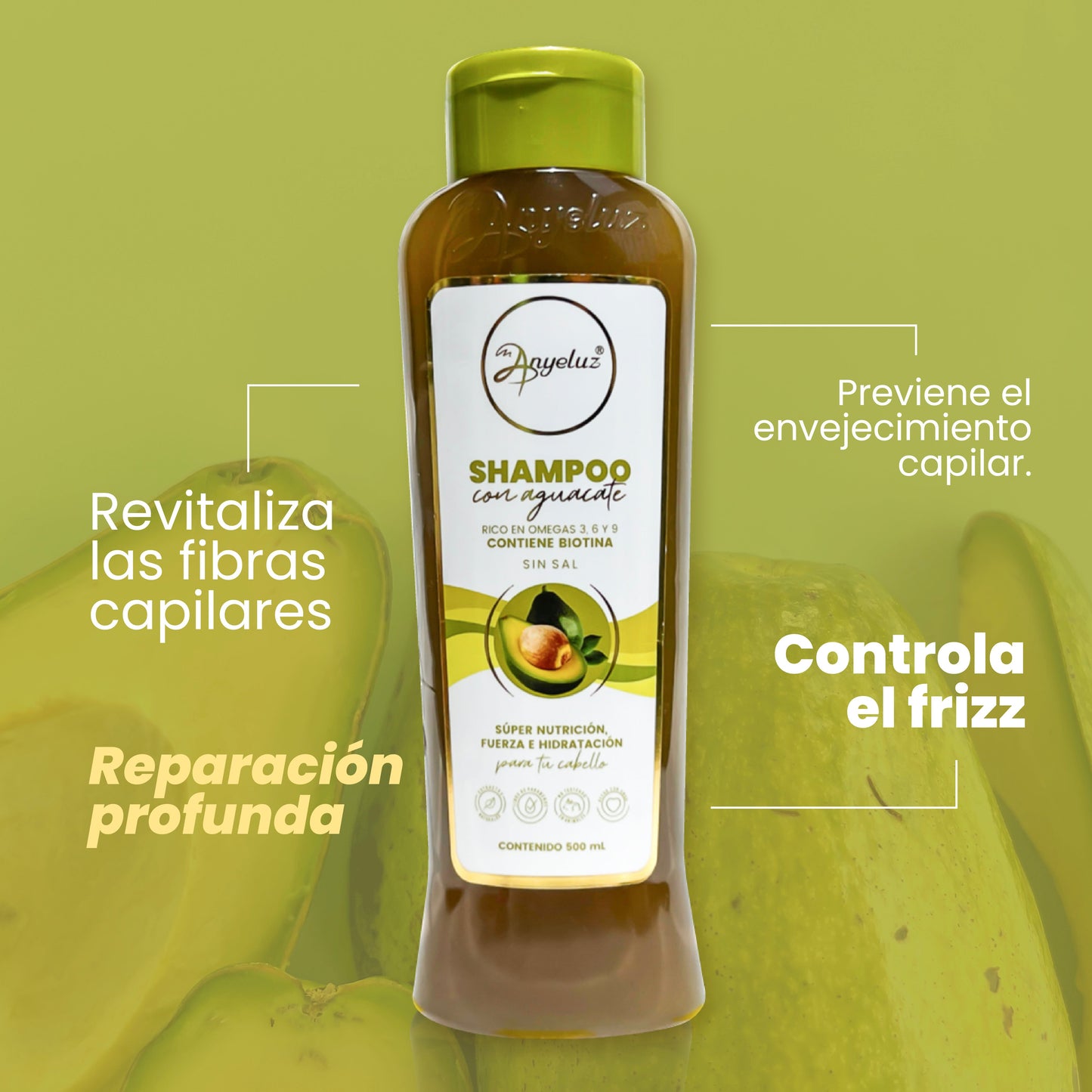 Shampoo con Aguacate 500 ml Anyeluz
