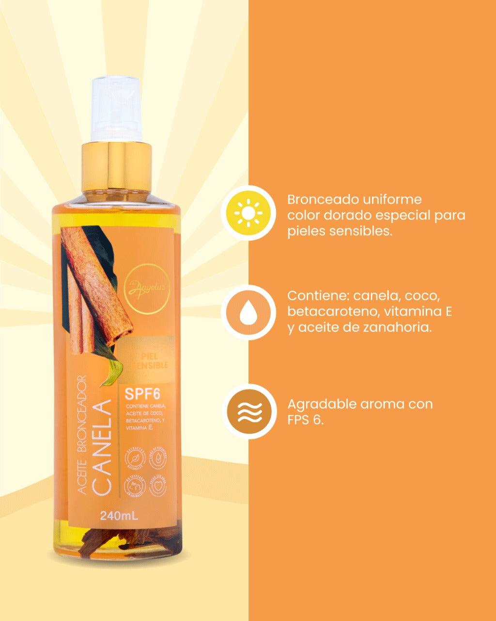 Aceite Bronceador de Canela SPF 6 240 ml Anyeluz