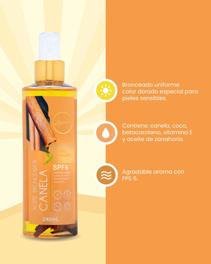 Aceite Bronceador de Canela SPF 6 240 ml Anyeluz