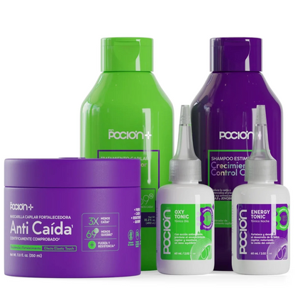Kit Crecimiento y Anticaida La Pocion - Strengthening Hair Care Kit with Shampoo, Hair Mask, Conditioner & Scalp Tonics